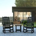 Flash Furniture Black Poly Resin Side Table & 2 Rocking Chairs JJ-C14703-2-T14001-BK-GG